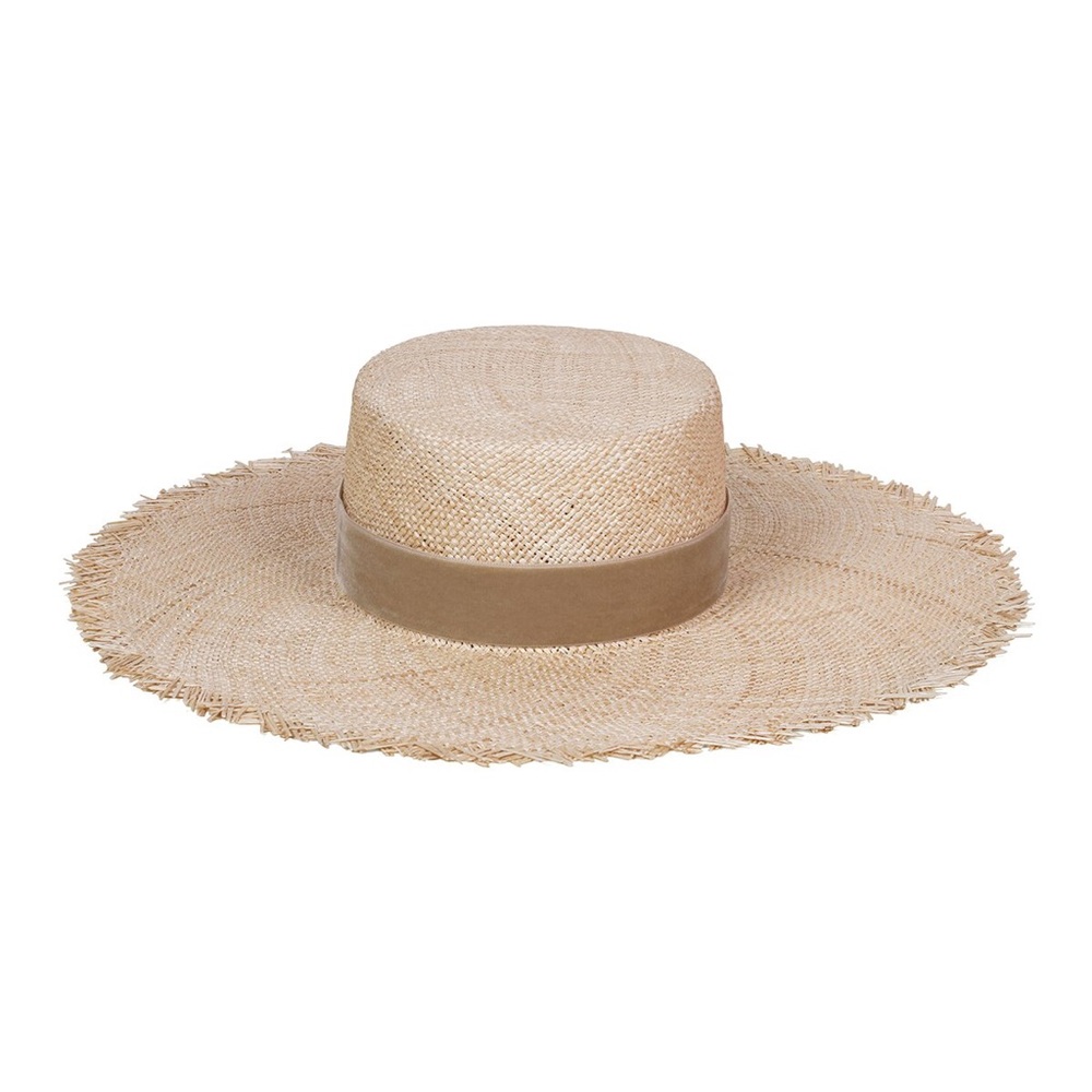 Lack of color Summer Aruba Fray Boater Straw Hat